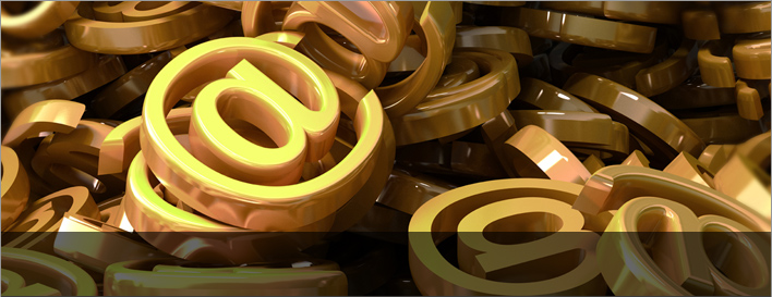 Multiple @ symbols at different angles.