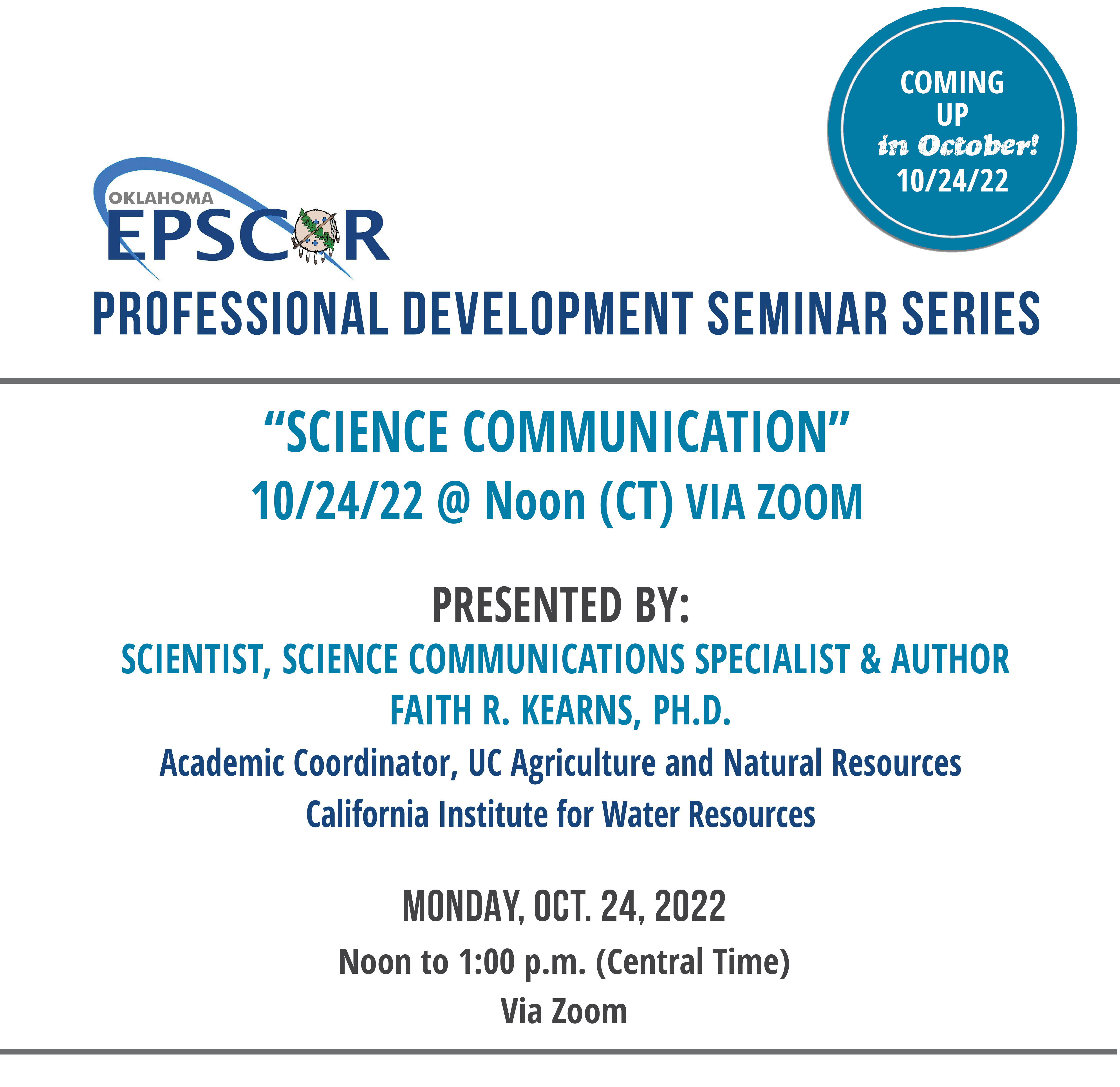 NSF EPSCoR Professional Development Seminar Series | OK